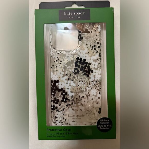 kate spade Floral Phone Case - Black and White-iPhone 15 Pro Max - Picture 1 of 3